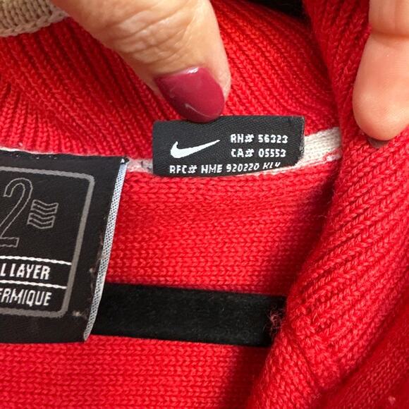 Vintage Retro Nike Unisex Wool Blend Red ACG Thermal Layer 1/4 Zip Sweater, Sz M - Picture 5 of 7
